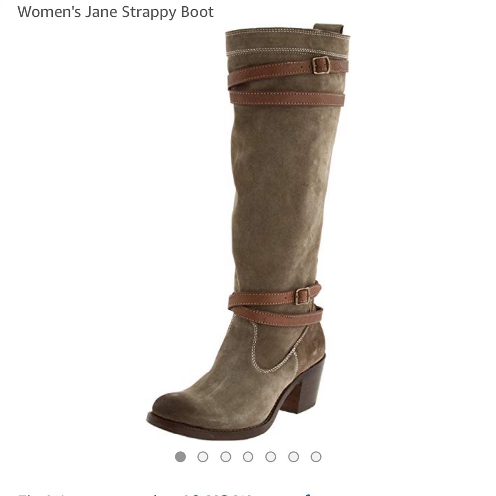 Frye Jane Strappy Slouchy Fatigue Oiled Suede 10